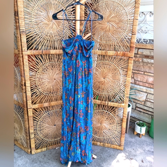 Free People Dresses & Skirts - Free People Blue Floral Maxi Dress_Large